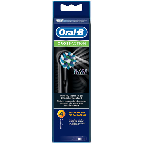 ᐉ ОРАЛ B CROSSACTION BLACK EDITION накрайник за ел. четка за зъби х 4 бр