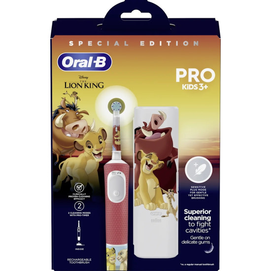 ОРАЛ B PRO KIDS 3+ LION KING детска презареждаща се електрическа четка за зъби + КАЛЪФЧЕ
