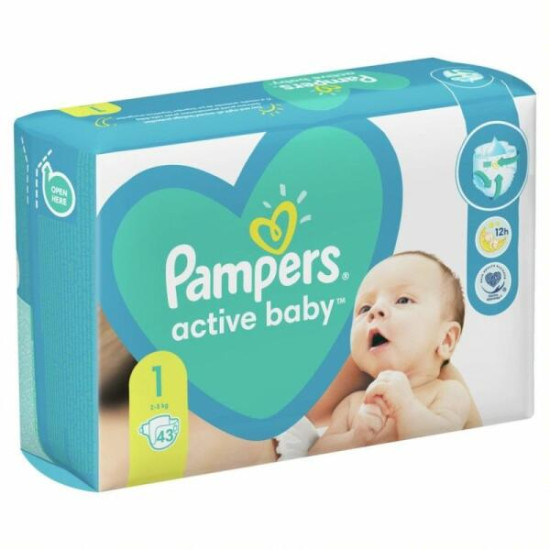 ПАМПЕРС ПЕЛЕНИ ACTIVE BABY NEWBORN S1 за новородени 2-5кг х 43 бр