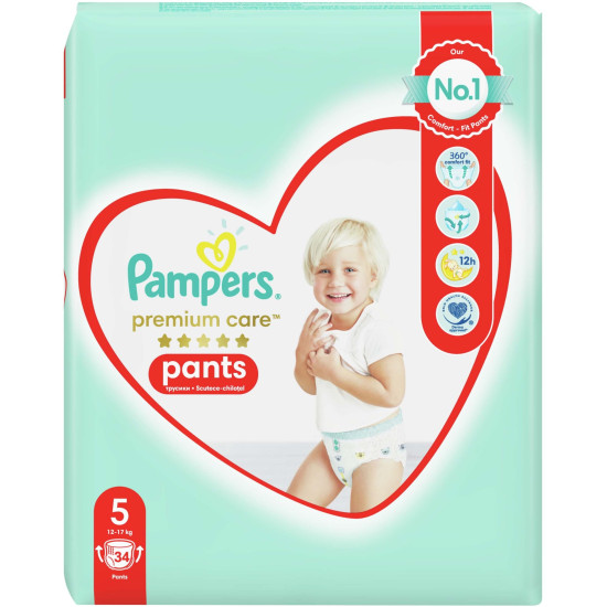 ПАМПЕРС PREMIUM CARE PANTS 5 /11-17 кг/ х 34 бр