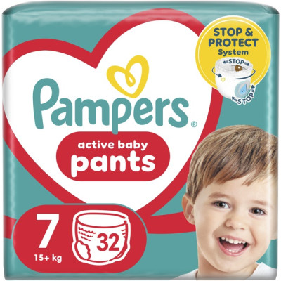ПАМПЕРС PANTS 7 гащи за бебета и деца /15+ кг/ x 32 бр