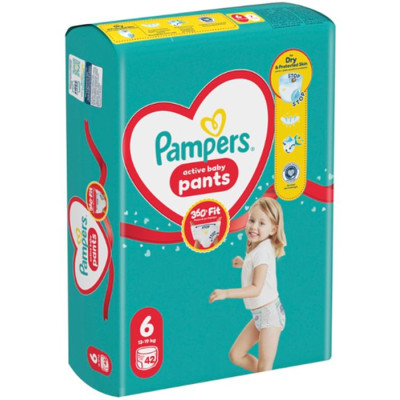 ПАМПЕРС ACTIVE BABY PANTS 6 гащи за бебета и деца /13-19 кг/ х 42 бр