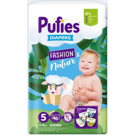ПАМПЕРСИ PUFIES FASHION NATURE 5 11-16 кг х 46 бр