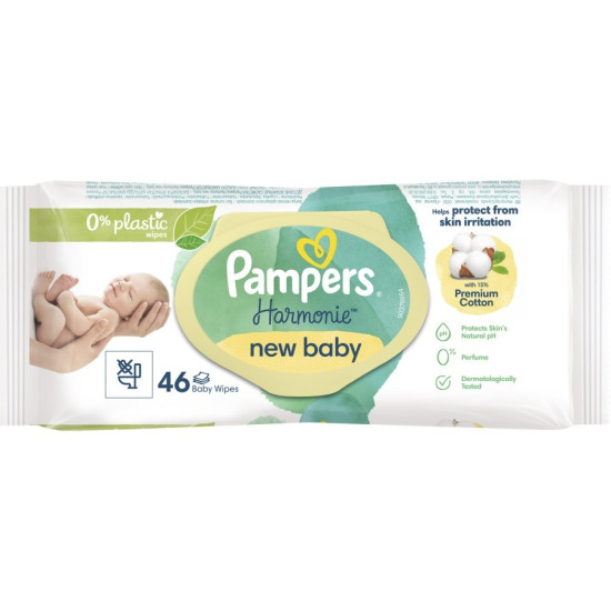 ПАМПЕРС мокри кърпи HARMONIE NEW BABY х 46 бр