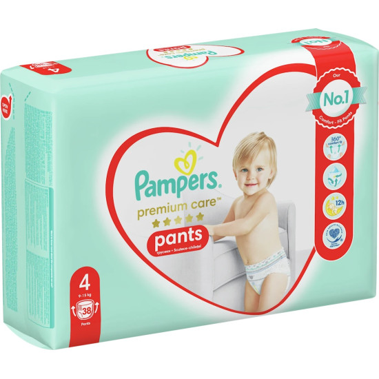ПАМПЕРС PREMIUM CARE PANTS 4 9-15 кг х 38 бр
