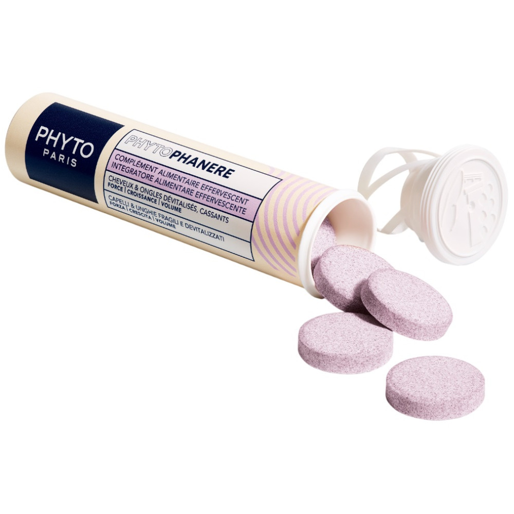 PHYTO PHYTOPHANERE ефервесцентна хранителна добавка с мултивитамини и минерали за коса и нокти табл 2х15 бр - Женско здраве