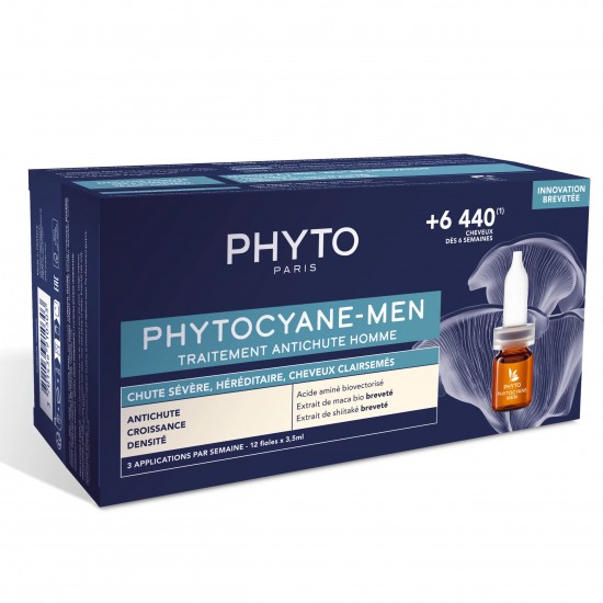 PHYTO PHYTOCYANE MEN терапия против прогресивен косопад при мъже ампули 5 мл х 12 бр