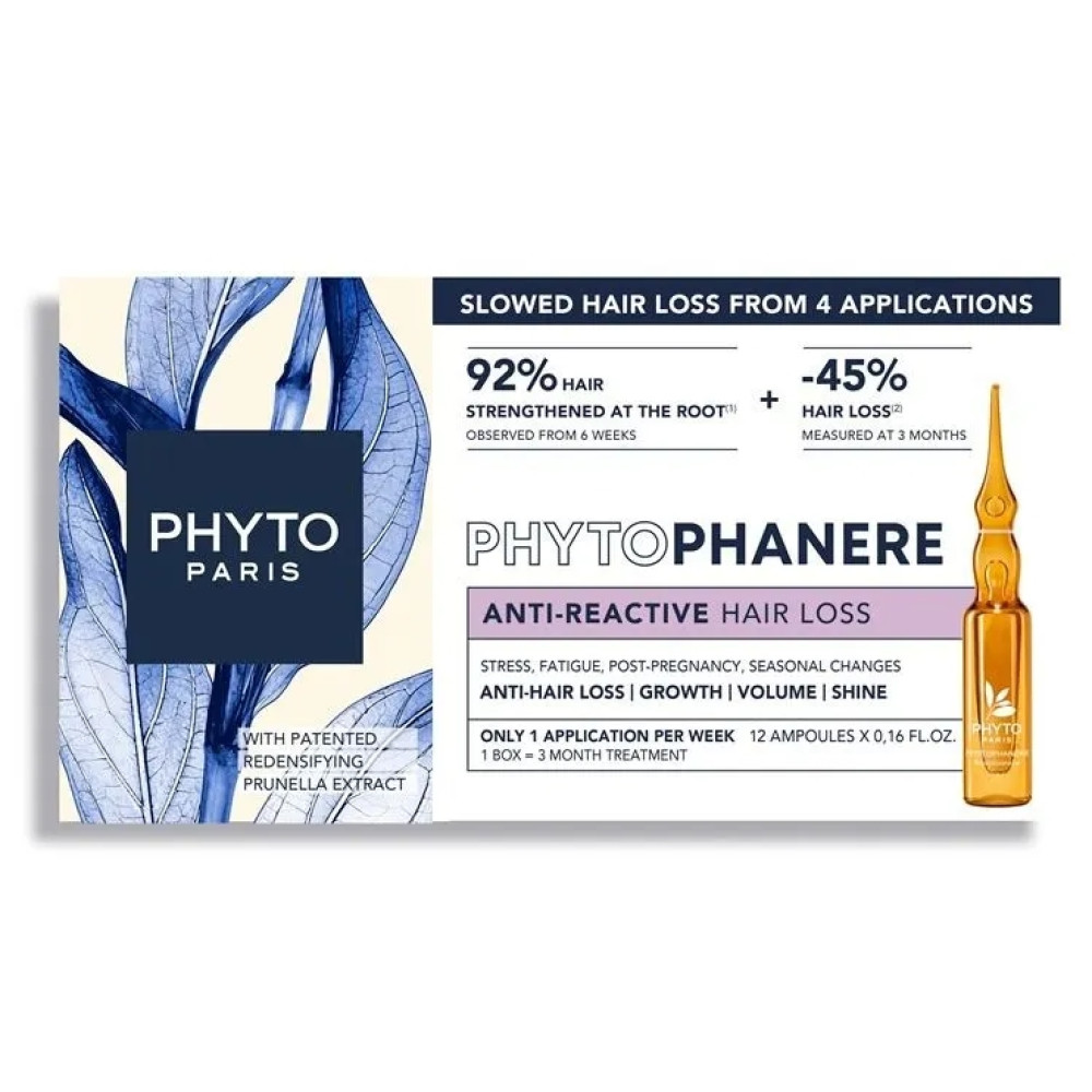 PHYTO PHYTOPHANERE терапия против реактивен косопад при жени ампули 5 мл х 12 бр - Грижа за косата