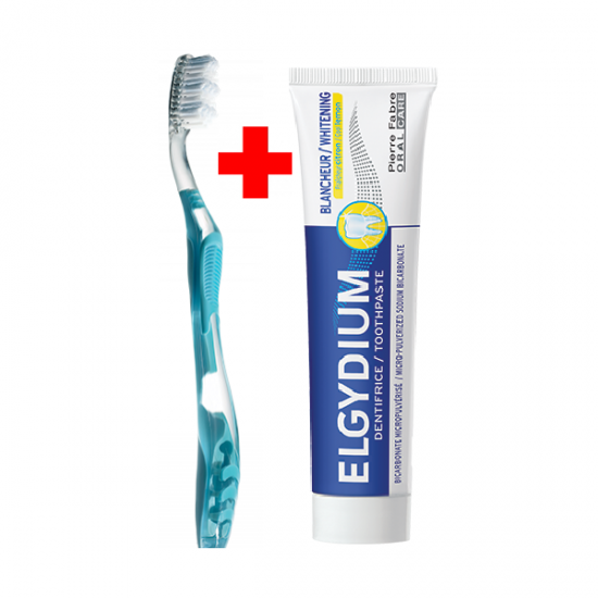 ᐉ ЕЛГИДИУМ ПРОМО ПАКЕТ /паста за зъби WHITENING 75 мл + четка за зъби OC M/