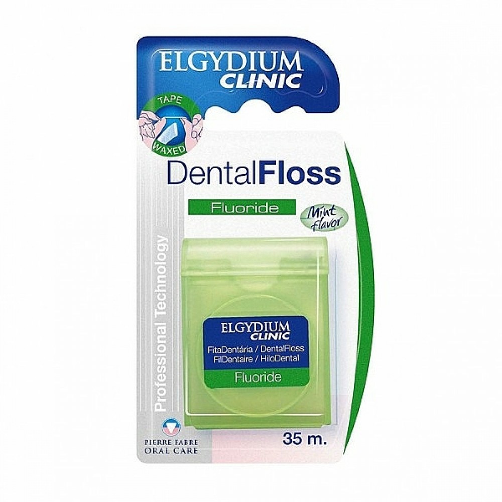 ЕЛГИДИУМ конец за зъби DENTAL FLOSS FLUORIDE mint flavour 35 м - Орална хигиена