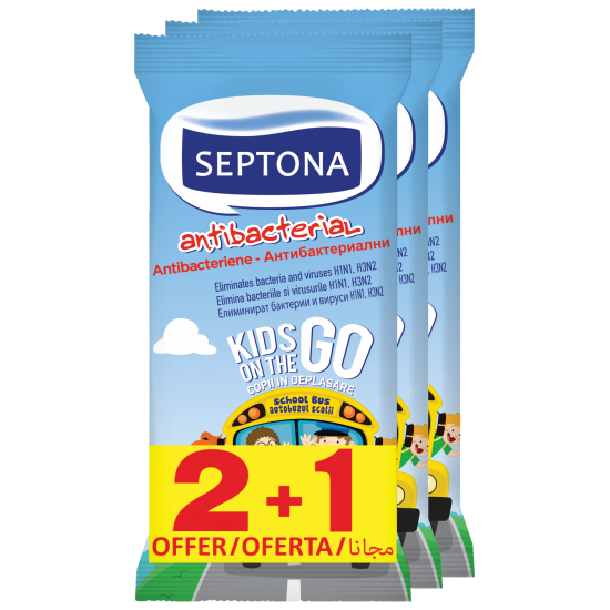 КЪРПИ МОКРИ СЕПТОНА KIDS антибактериални х 15 бр /2+2/