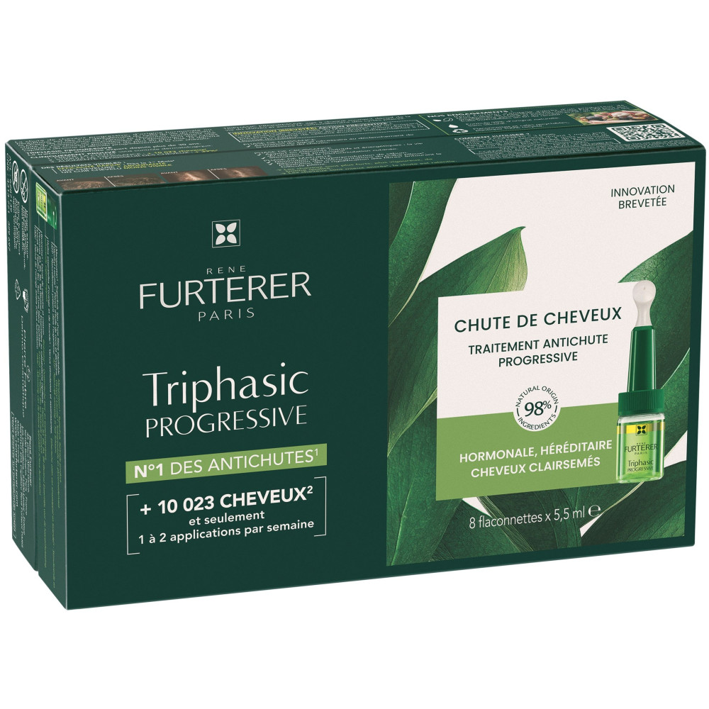 РЕНЕ FURTERER TRIPHASIC PROGRESIVE серум против прогресивен косопад 8 х 5,5 мл - Грижа за косата