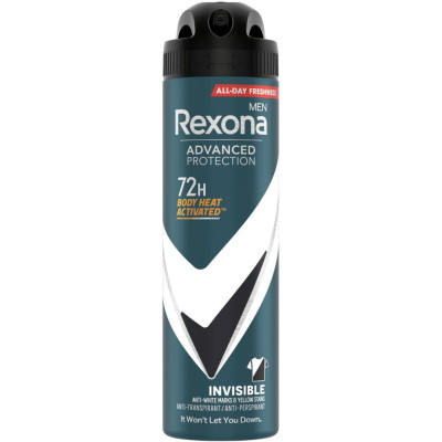 РЕКСОНА MEN ADVANCED PROTECTION INVISIBLE 72H део спрей против изпотяване за мъже 150 мл