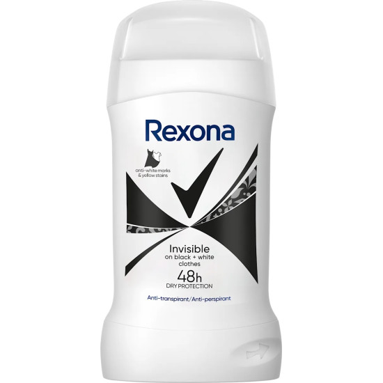 REXONA INVISIBLE BLACK & WHITE 48H део стик против изпотяване за жени 50 мл