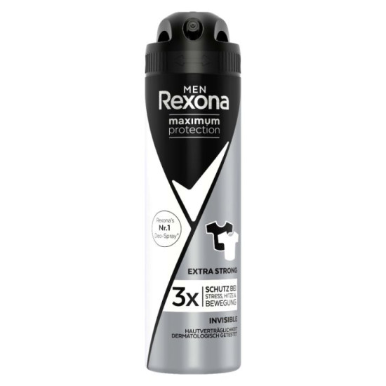 РЕКСОНА MEN MAXIMUM PROTECTION EXTRA STRONG INVISIBLE део спрей против изпотяване за мъже 150 мл