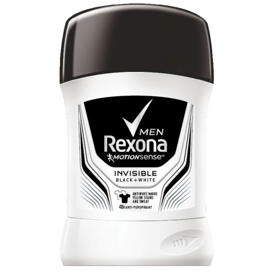 REXONA MEN MOTION SENSE INVISIBLE BLACK & WHITE 48H део стик против изпотяване за мъже 40 мл