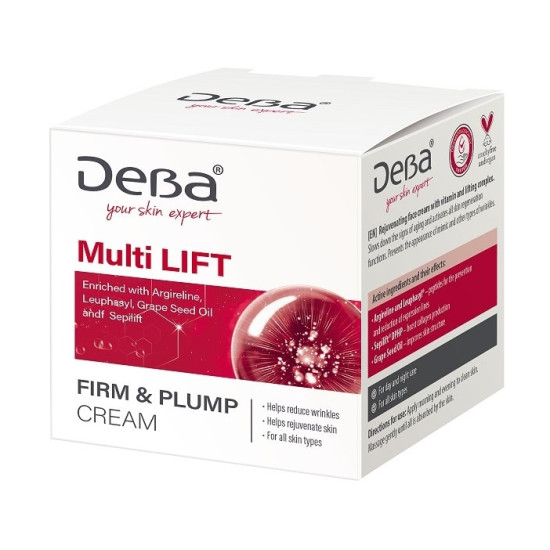 ДЕВА MULTI LIFT FIRM & PLUMP CREAM подмладяващ дневен и нощен крем за лице против бръчки за всеки тип кожа 50 мл