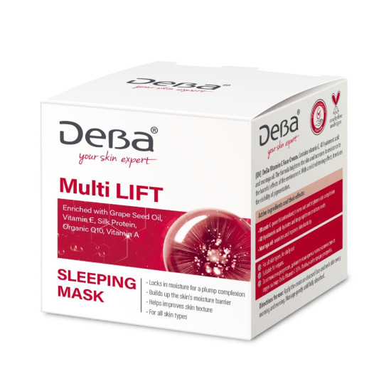 ДЕВА MULTI LIFT NIGHT RECOVERY MASK интензивна възстановяваща нощна маска за лице против бръчки за всеки тип кожа 50 мл
