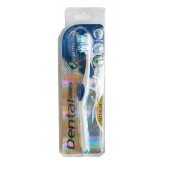 ДЕНТАЛ четка за зъби Max Care 3D Whitening Medium с интердентален конец