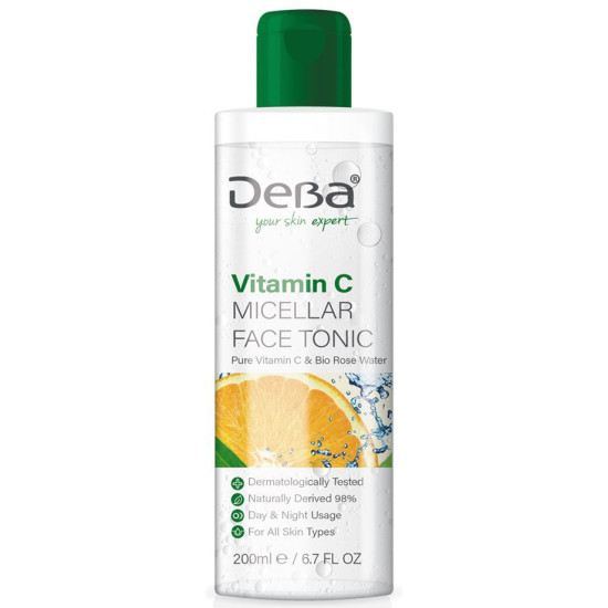 ДЕВА VITAMIN C MICELLAR FACE TONIC мицеларен тоник за лице за всеки тип кожа 200 мл
