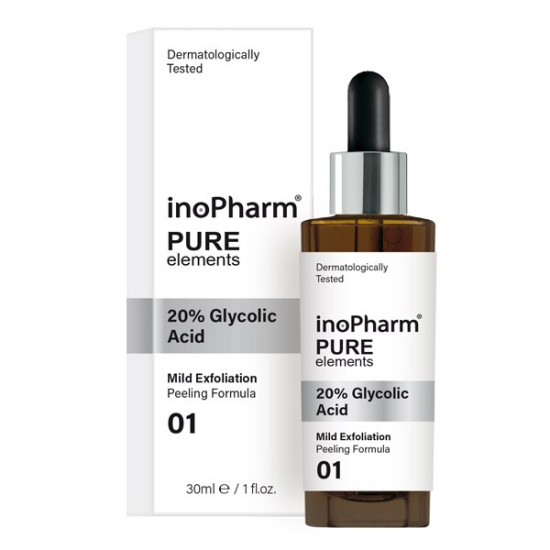 ИНОФАРМ PURE ELEMENTS 20% GLYCOLIC ACID пилинг за лице с гликолова киселина 30 мл