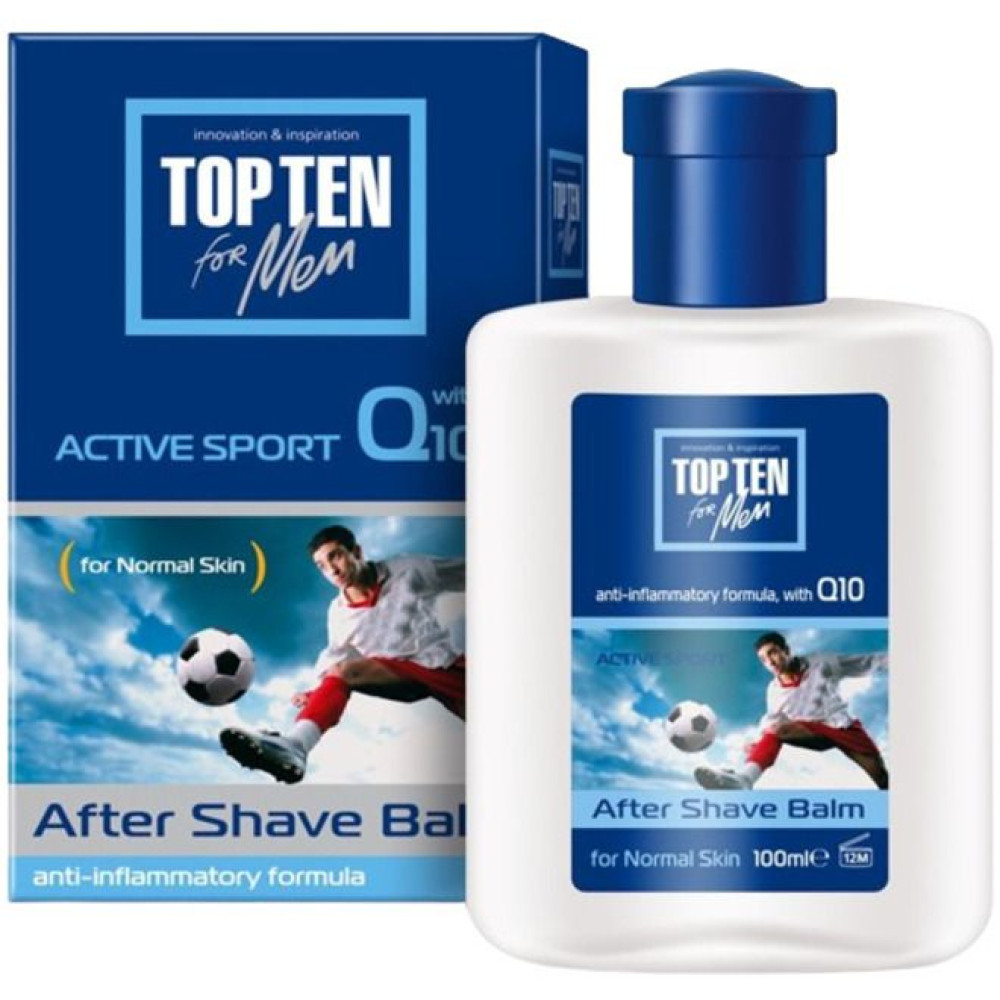 ТОП ТЕН AFTER SHAVE BALM ACTIVE SPORT балсам след бръснене за нормална кожа 100 мл - Грижа за лицето ТОП ТЕН AFTER SHAVE BALM ACTIVE SPORT балсам след бръснене за нормална кожа 100 мл - Грижа за лицето