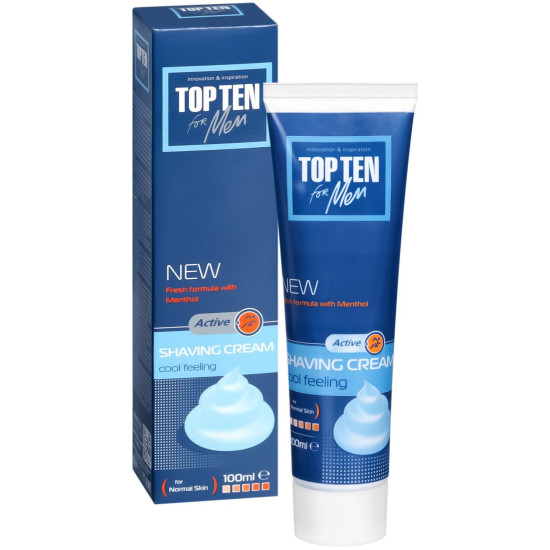 ТОП ТЕН ACTIVE COOL FEELING крем за бръснене за мъже 100 мл