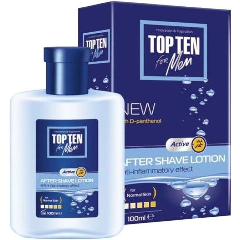 ТОП ТЕН AFTER SHAVE LOTION ACTIVE лосион след бръснене за нормална кожа 100 мл - Грижа за лицето