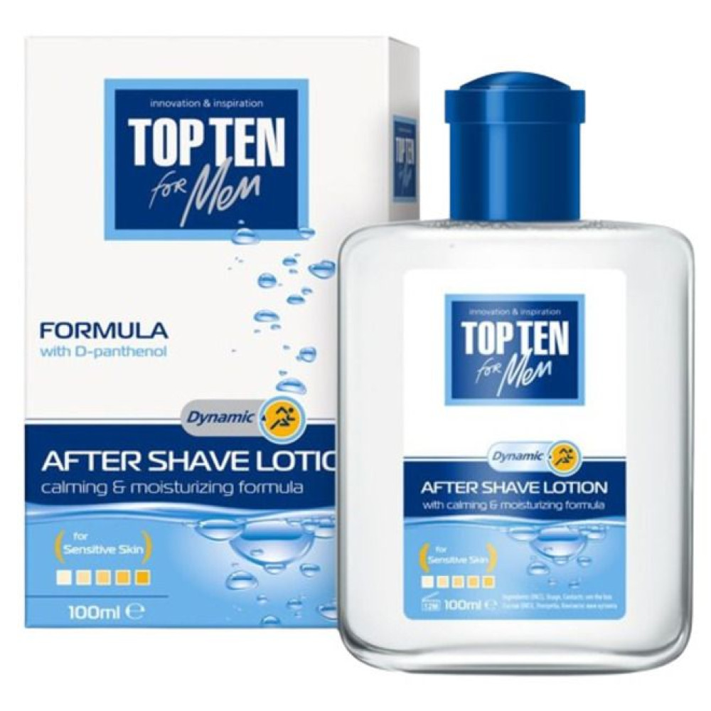 ТОП ТЕН AFTER SHAVE LOTION DYNAMIC лосион след бръснене за чуствителна кожа 125 мл - Грижа за лицето
