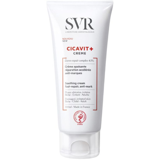 SVR CICAVIT+ SOOTHING CREAM възстановяващ и успокояващ крем за лице и тяло за увредена и раздразнена кожа 100 мл