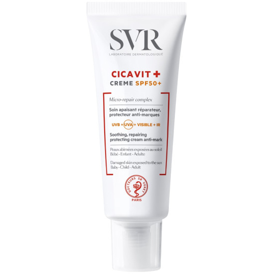 SVR CICAVIT+ CREAM SPF50+ успокояващ възстановяващ крем за лице и тяло против белези 40 мл