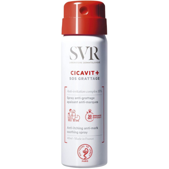 SVR CICAVIT+ SOS охлаждащ и успокояващ противосърбежен спрей за лице и тяло за чувствителна кожа 40 мл