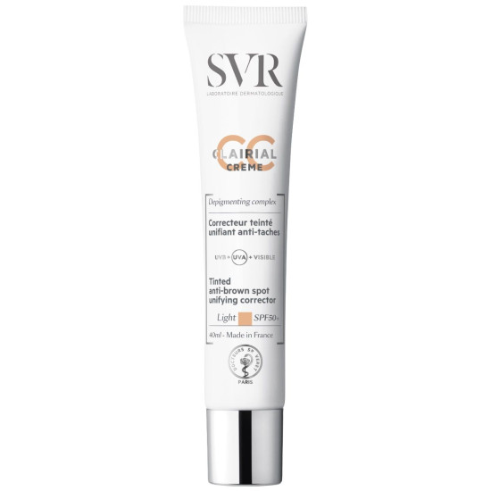 SVR CLAIRIAL CC SPF50+ Light оцветен депигментиращ слънцезащитен крем за лице и шия СВЕТЪЛ 40 мл