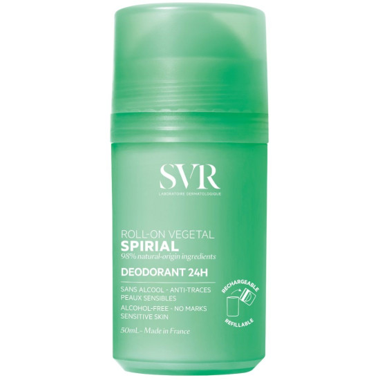 SVR SPIRIAL ROLL-ON VEGETAL 24H део рол-он против изпотяване за тяло за чувствителна кожа без алуминиеви соли 50 мл