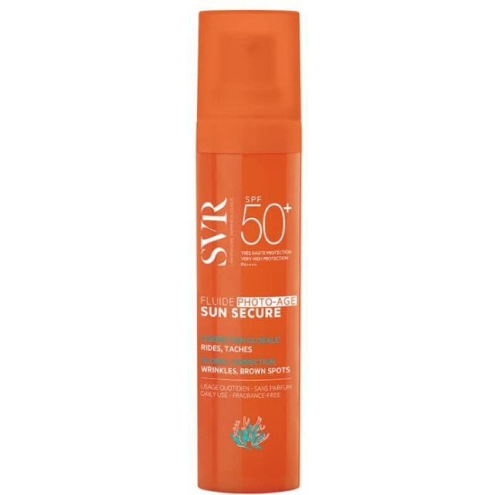 SVR SUN SECURE FLUIDE PHOTO-AGE SPF50+ слънцезащитен флуид за лице против фотостареене за всеки тип кожа 40 мл - Грижа за лицето