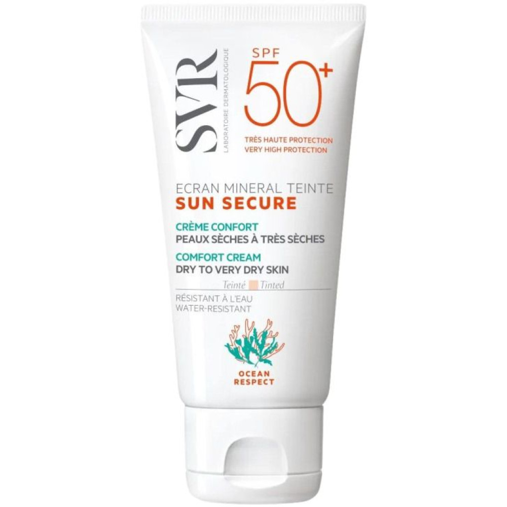 SVR SUN SECURE ECRAN MINERAL TEINTE SPF50+ тениран слънцезащитен крем за лице за суха и много суха кожа 50 мл - Слънцезащита