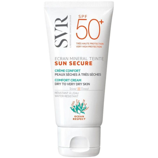 SVR SUN SECURE ECRAN MINERAL TEINTE SPF50+ тениран слънцезащитен крем за лице за суха и много суха кожа 50 мл