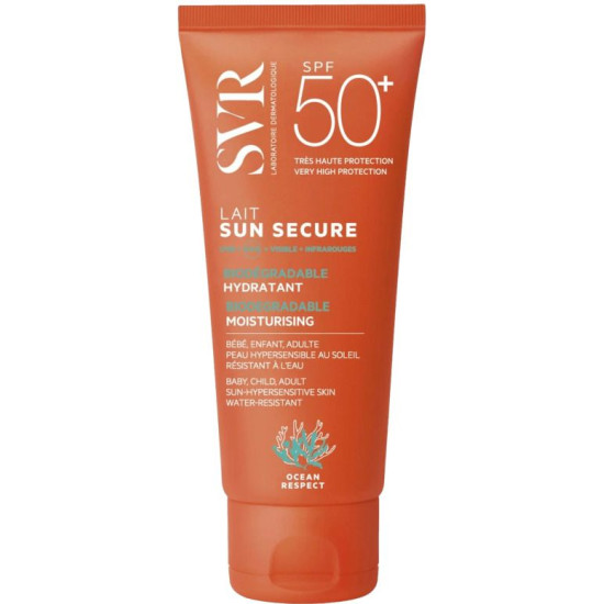 SVR SUN SECURE LAIT SPF50+ слънцезащитно мляко за лице и тяло за чувствителна кожа 100 мл
