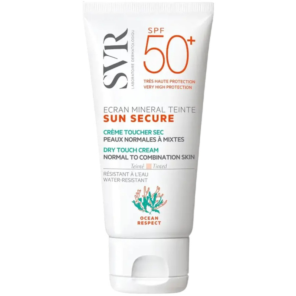 SVR ECRAN MINERAL TEINTE SUN SECURE SPF50+ NORMAL SKIN тениран слънцезащитен крем за нормална към комбинирана кожа 50 мл - Слънцезащита
