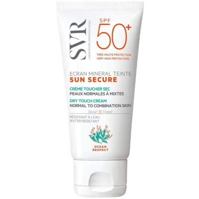 SVR SUN SECURE ECRAN MINERAL TEINTE SPF50+ оцветен тениращ слънцезащитен крем за лице за нормална към комбинирана кожа 50 мл