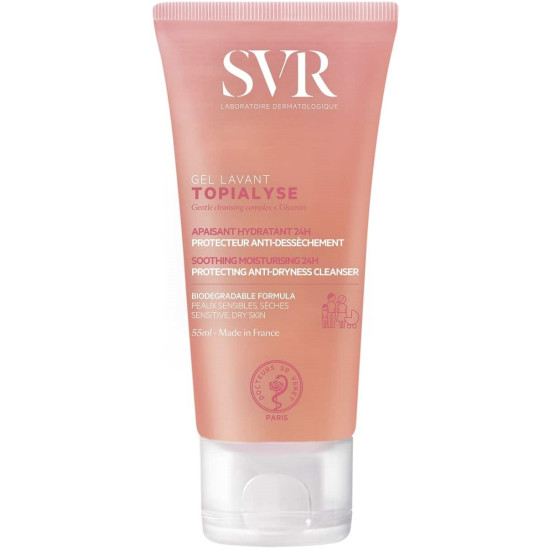 SVR TOPIALYSE GEL LAVANT измивен гел за лице тяло коса и интимни зони за суха и атопична чувствителна кожа 55 мл
