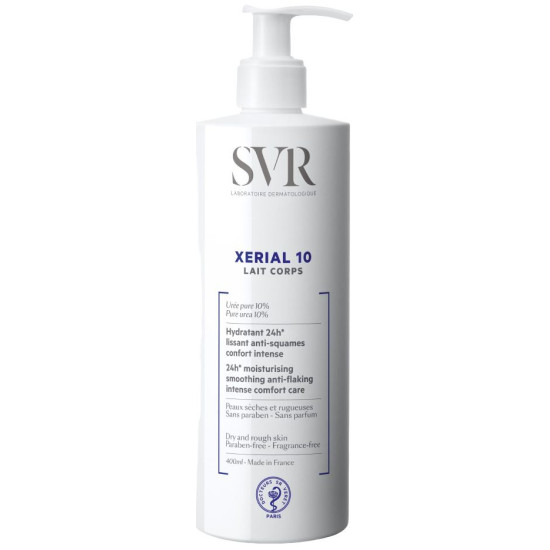 SVR XERIAL 10 LAIT лосион за тяло за суха лющеща се кожа склонна към псориазис с 10% урея 400 мл