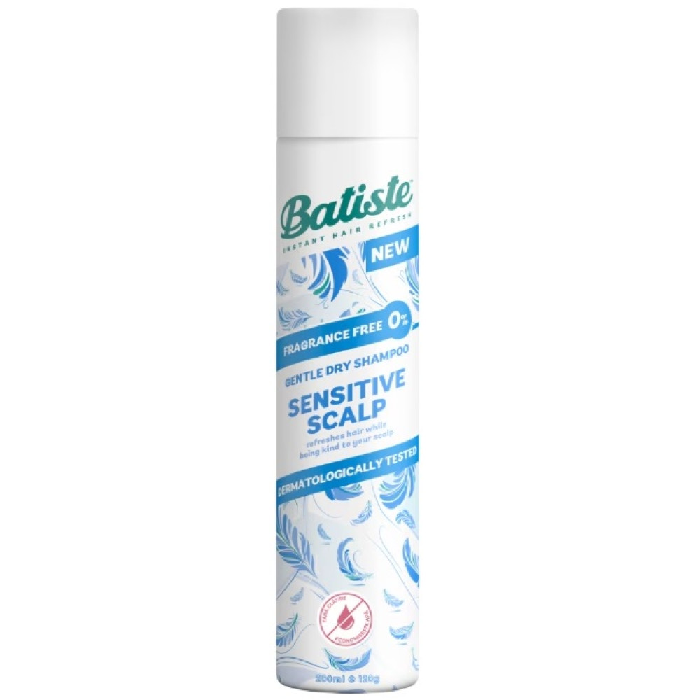 BATISTE SENSITIVE SCALP сух шампоан за чувствителен скапл БЕЗ АРОМАТ 200 мл - Грижа за косата