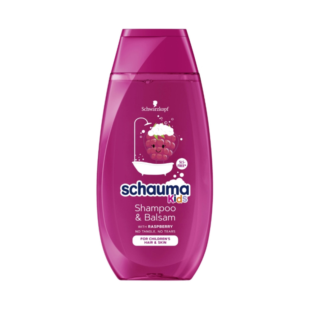 SCHAUMA KIDS SHAMPOO & BALSAM WITH RASPBERRY шампоан и балсам за деца с аромат на малина 250 мл