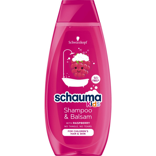 SCHAUMA KIDS SHAMPOO & BALSAM WITH RASPBERRY шампоан и балсам за деца с аромат на малина 400 мл
