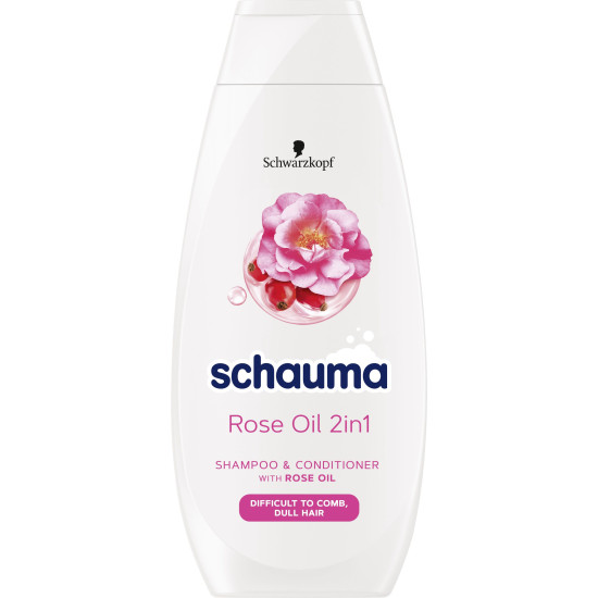 SCHAUMA ROSE OIL 2в1 шампоан с балсам с розово масло за лесно разресване за коса без блясък 400 мл