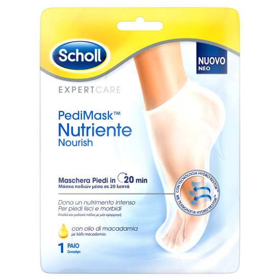 SCHOLL EXPERT CARE FOOT MASK MACADAMIA подхранваща маска за крака с Макадамия х 1 чифт чорап-маска