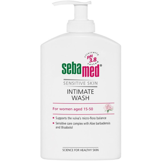 СЕБАМЕД INTIMATE WASH интимен душ гел РН 3.8 за жени (15-50 години) с помпа 400 мл