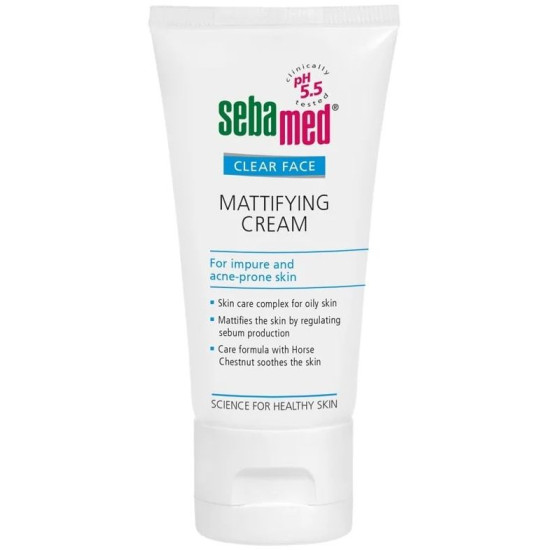 СЕБАМЕД CLEAR FACE MATTIFYING CREAM матиращ крем за лице за мазна кожа АНТИ АКНЕ 50 мл