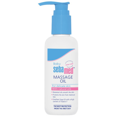 СЕБАМЕД BABY MASSAGE OIL бебешко успокояващо масажно масло за суха и чувствителна кожа с помпа 150 мл